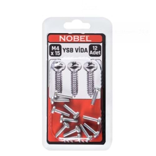 NOBEL FIX YSB VİDA (M4) 15 MM 12 Lİ 12*