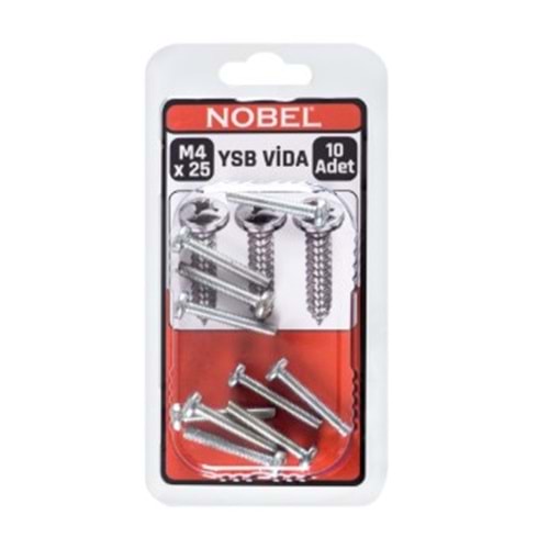 NOBEL FIX YSB VİDA (M4) 25 MM 10 LU