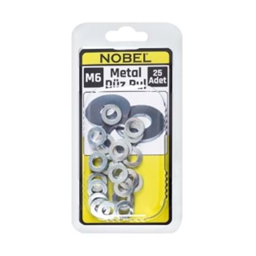 NOBEL FIX DÜZ RONDELA M6 ÇİNKO ( DİN125 ) 25