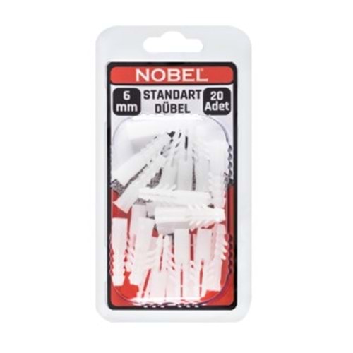 NOBEL FIX PLASTİK DÜBEL STANDART 6 MM 20 Lİ