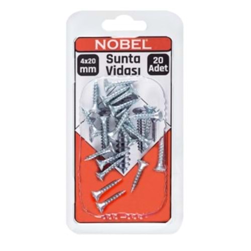 NOBEL FIX SUNTA VİDASI YHB 4 X 20 MM 20 Lİ 12*