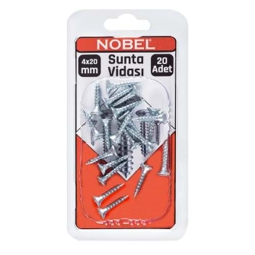 NOBEL FIX SUNTA VİDASI YHB 4 X 20 MM 20 Lİ 12*