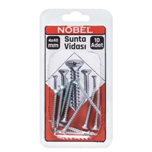 NOBEL FIX SUNTA VİDASI YHB 4 X 40 MM 10 LU