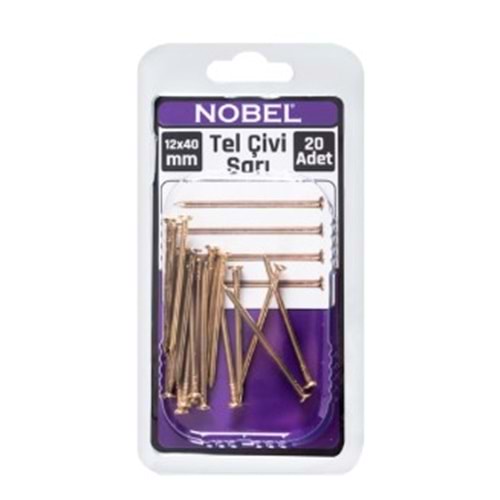 NOBEL FIX TEL ÇİVİ 12 X 40 SARI BAŞLI 20 Lİ