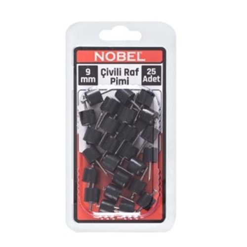 NOBEL FIX ÇİVİLİ RAF PİMİ SİYAH Q9 MM 25 Lİ 12*