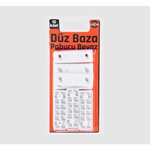 NOBEL FIX DÜZ BAZA PABUCU BEYAZ 10 LU 12*