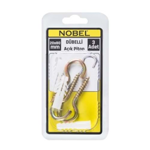 NOBEL FIX AÇIK PİTON 20x80 MM DÜBELLİ 3 LÜ