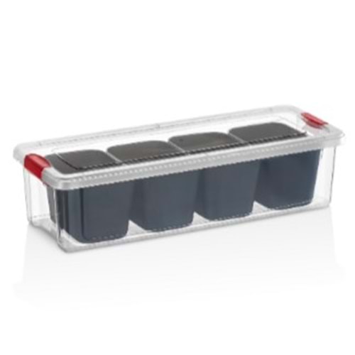 ORGANİZERS CLINK DİKDÖRTGEN BÖLMELİ SAKLAMA KABI 3,4 LT ORGANİZER