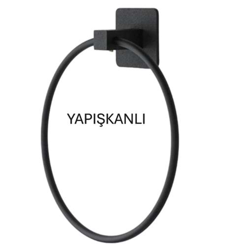 PRATİK YAPIŞKANLI SİYAH METAL HAVLULUK YUVARLAK