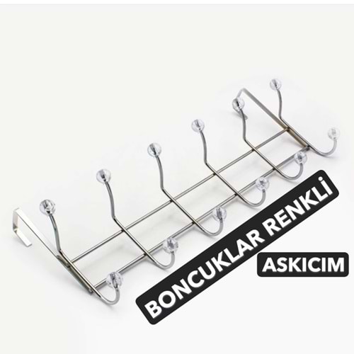 ASKICIM 6 LI RENKLİ BONCUKLU KAPI ARKASI ASKI