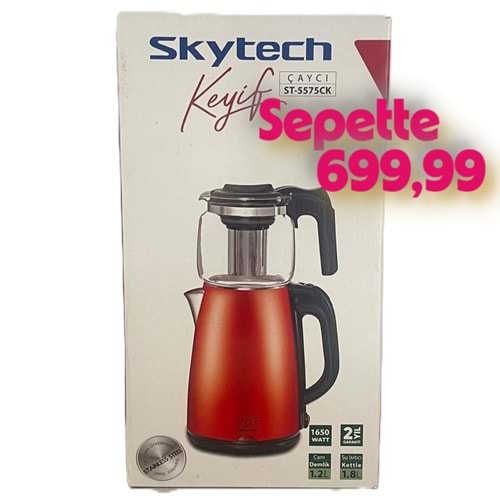 SKYTECH KEYİF ÇAYCI DEMLİK 1,2L/KETTLE1,8L 1650W *4