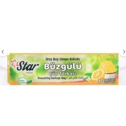 STAR BÜZGÜLÜ LİMON KOKULU ORTA BOY 120 GR 55X60 ÇÖP TORBASI *50