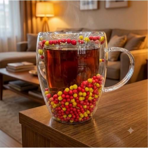 SAVOR ÇİFT CİDARLI GS KULPLU BARDAK 350 ML