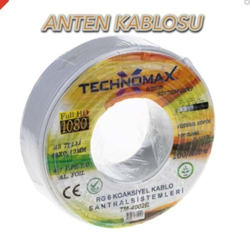 TECHNOMAX KALİTELİ ANTEN KABLOSU 100MT