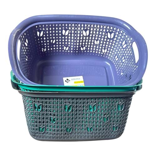 TOPALOĞLU DİKDÖRTĞEN 3 RENK ÇAMAŞIR SEPETİ