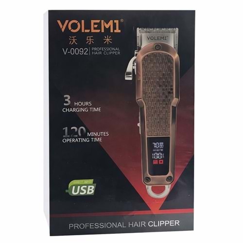 VOLEMİ ŞARJLI TRAŞ MAKİNASI METAL