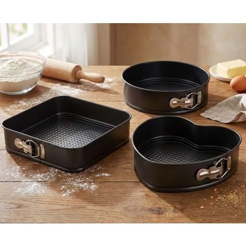 VADİ CAKE PRO MAX KEK KALIBI 3 LÜ KALPLİ 24-26-28CM