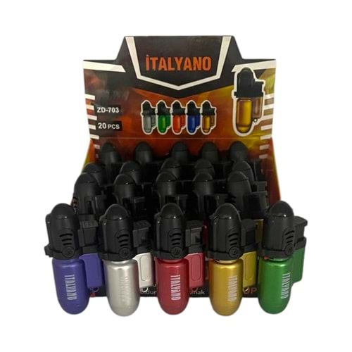 İTALYANO MAT DÜZ RENK PÜRMÜZ TÜPLÜ ÇAKMAK *20 / *400