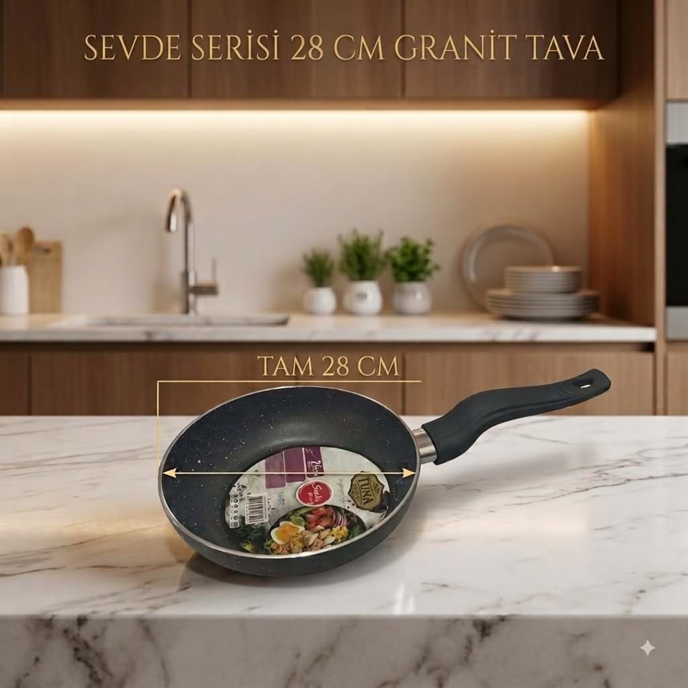 TUNA HAUSE SEVDE SERİSİ 28 CM GRANİT YAĞ TAVASI