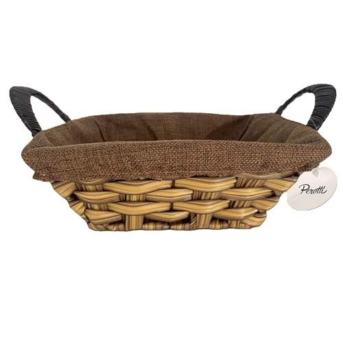 PEROTTİ KARE EKMEK SEPETİ KOYU KAHVERENGİ