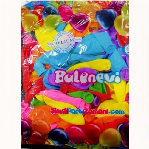 10'' KARIŞIK RENK KALİTELİ BALON BALONEVİ *100