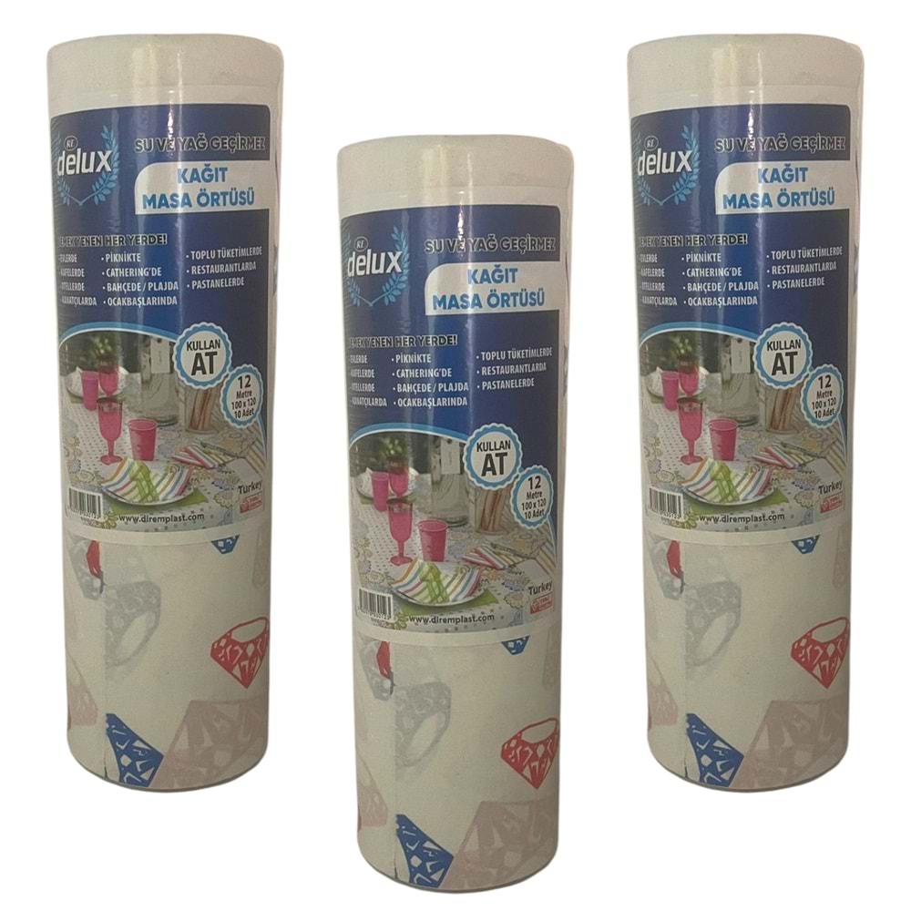 DELUX KULLAN AT MASA ÖRTÜSÜ 100X120 10 YAPRAK 12 MT. *40