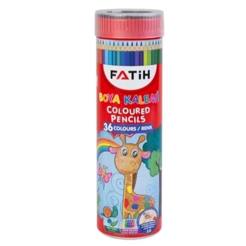 FATİH 36 RENK BOYA KALEMİ TENEKE KUTU *6