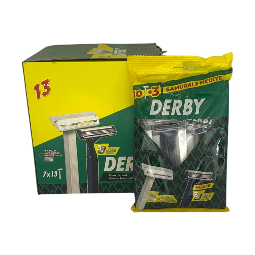 DERBY TEK BIÇAKLI JİLET+SAMURAİ HEDİYESİ 10+3 *7 / *56