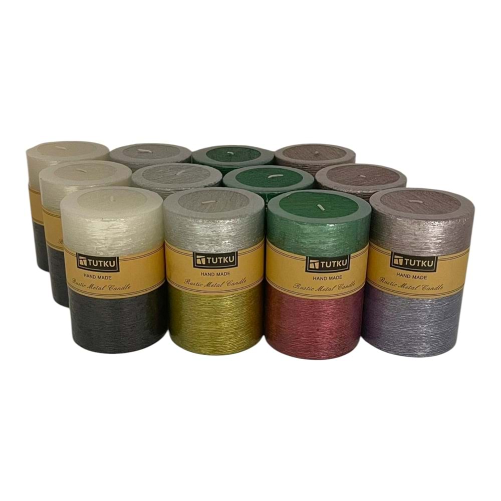 TUTKU ÇİFTRENK SİMLİ BATON MUM ORTA PKT:12** 72*