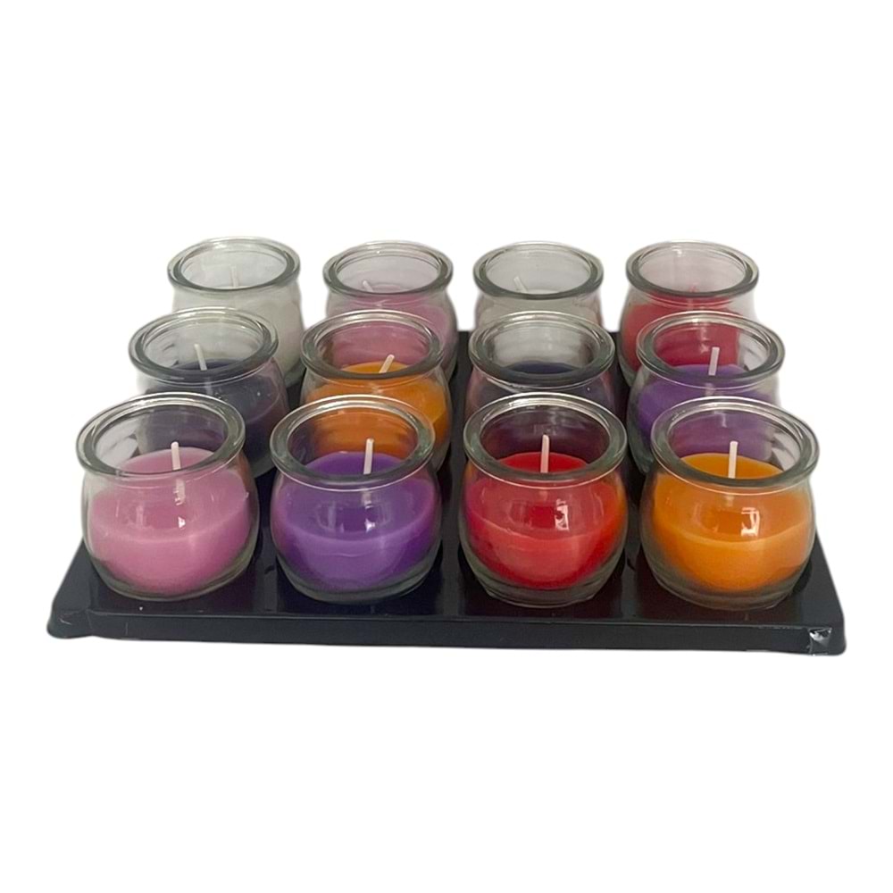 TUTKU CAM KAVANOZ MUM YUVARLAK PKT:12** 144*