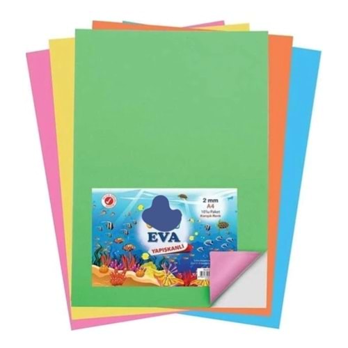 TOTAL DÜZ EVA YAPIŞKANLI 10 RENK 20X30