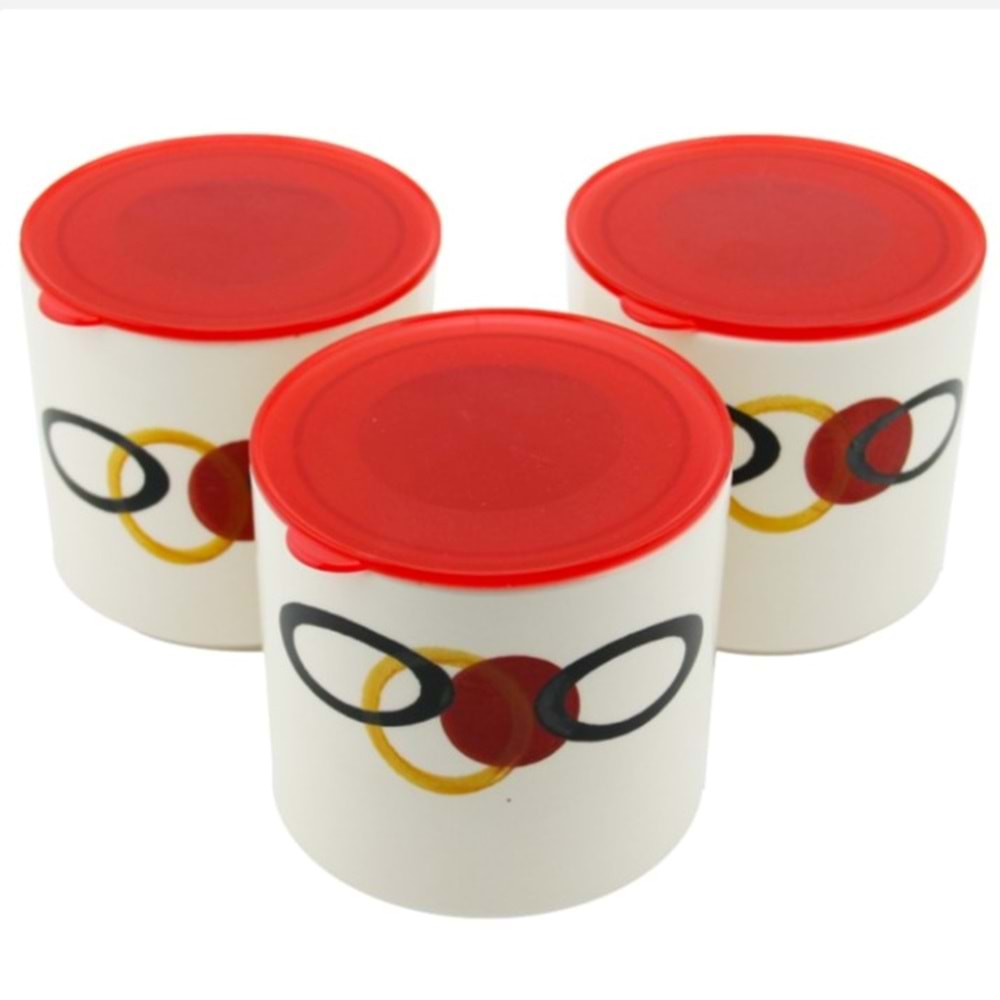 YNS SERAMİK DESENLİ 3 LÜ KAVANOZ