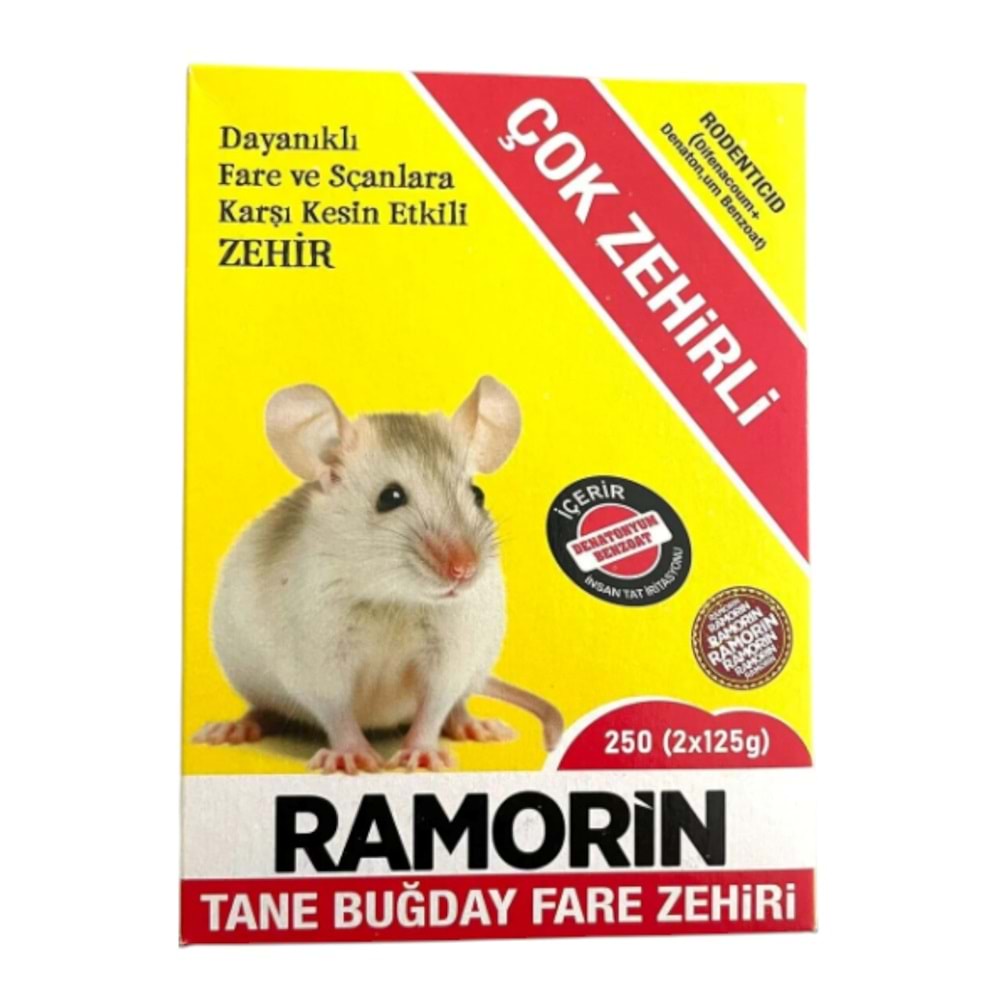 RAMORİN TANE BUĞDAY FARE ZEHİRİ 250GR 2X125G PAKET *60
