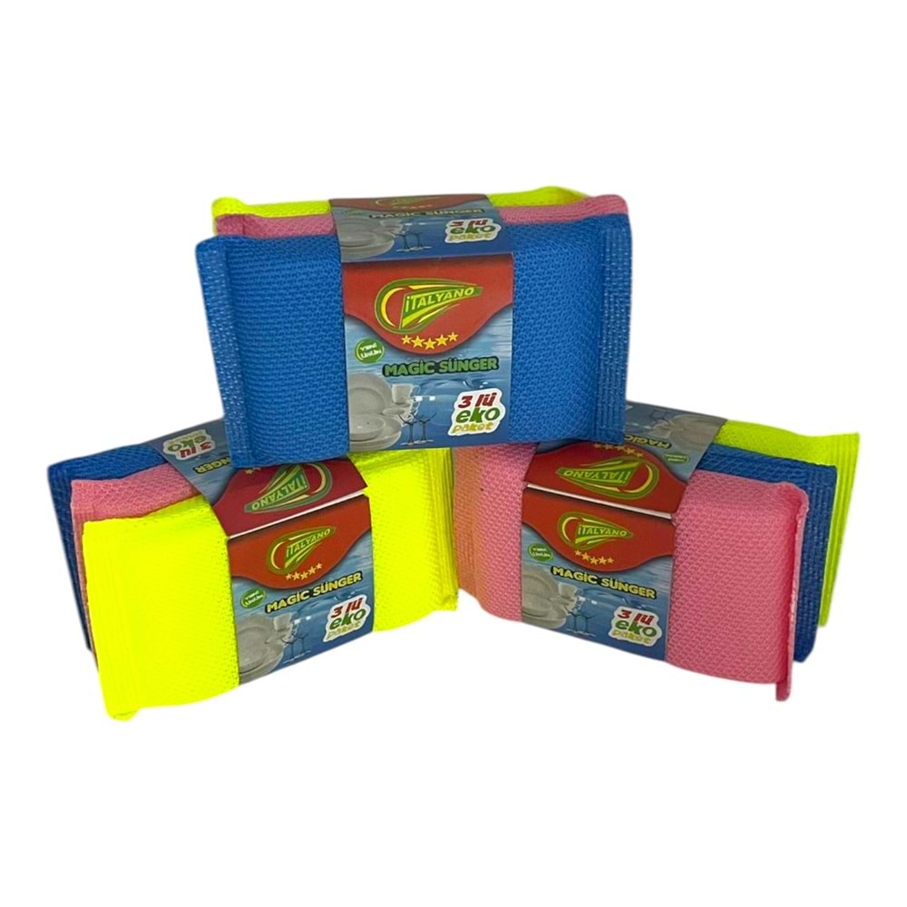 İTALYANO 3 LÜ MAGİC SÜNGER BULAŞIK SÜNGERİ *24 / *120