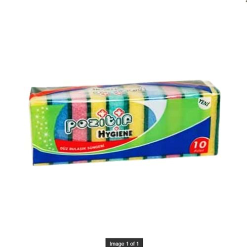POZİTİF DÜZ BULAŞIK SÜNGERİ 10 LU *36