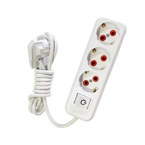 ALMERA 3 LÜ TOPRAKLI GRUP PRİZ ANAHTARLI 3MT *24