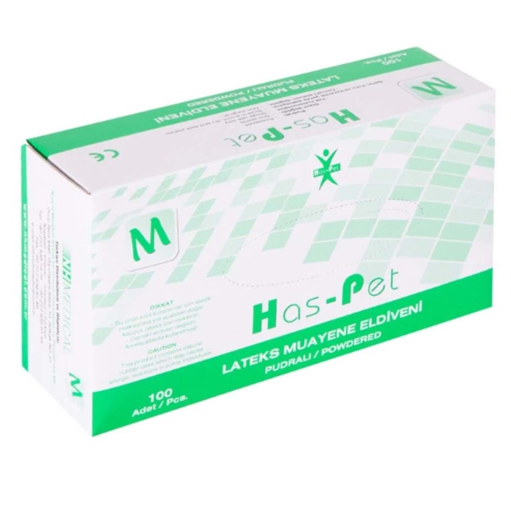 HASPET LATEX MUAYENE ELDİVENİ M 100 LÜ *20