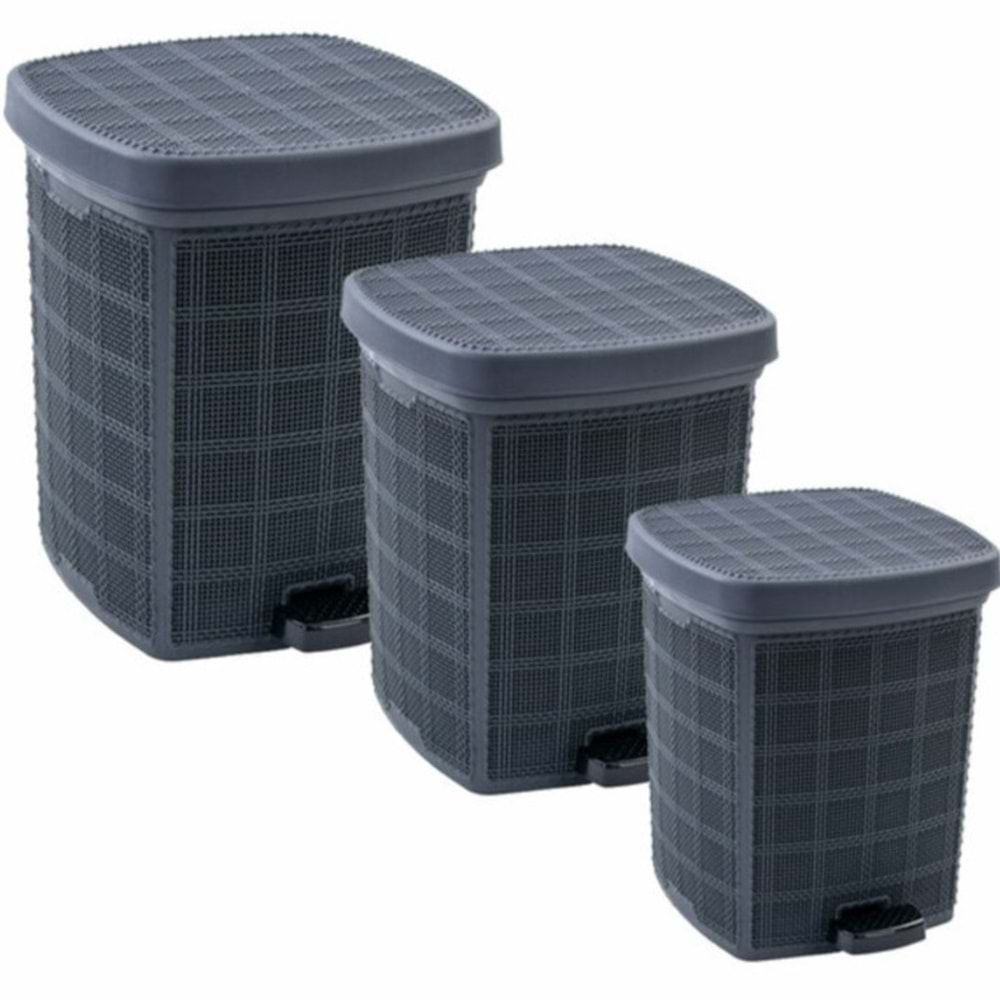 JUTE 3LÜ PEDALLI ÇÖP KOVASI SETİ (L.FÜ