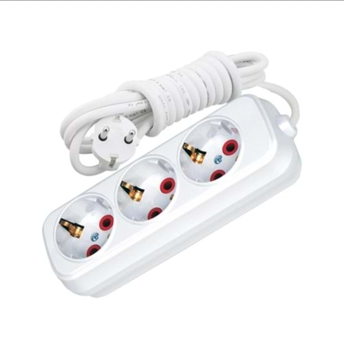 ASGRUP 3 LÜ TOPRAKLI GRUP PRİZ 5MT