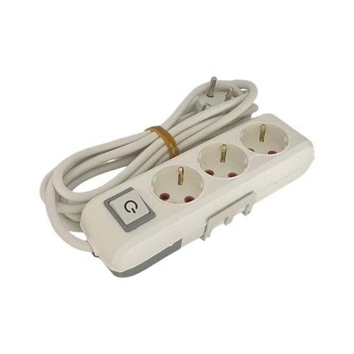 ASEL 3 LÜ TOPRAKLI GRUP PRİZ 2 MT ANAHTARLI