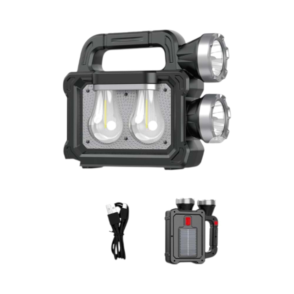 HURRY BOLT ÇOK FONKSİYONLU GÜNEŞ ENERJİLİ LED EL FENERİ IŞILDAK *42