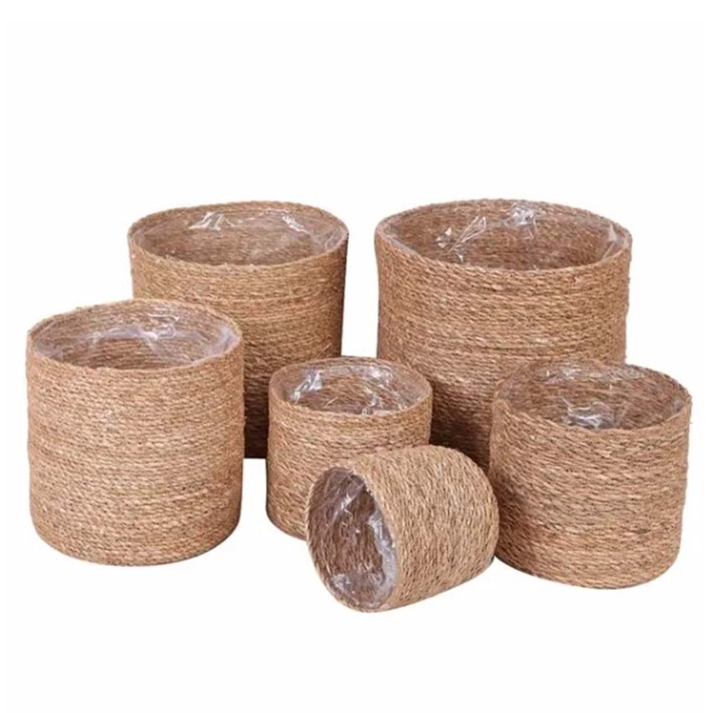 SD 6LI POŞETLİ HASIR SAKSI 26X24X22X17X15X13 CM 4*