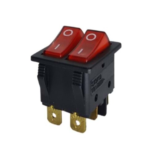 DİKDÖRTGEN IŞIKLI İKİLİ ÇITÇIT ELEKTRİK DEVRE DÜĞMESİ 50Lİ