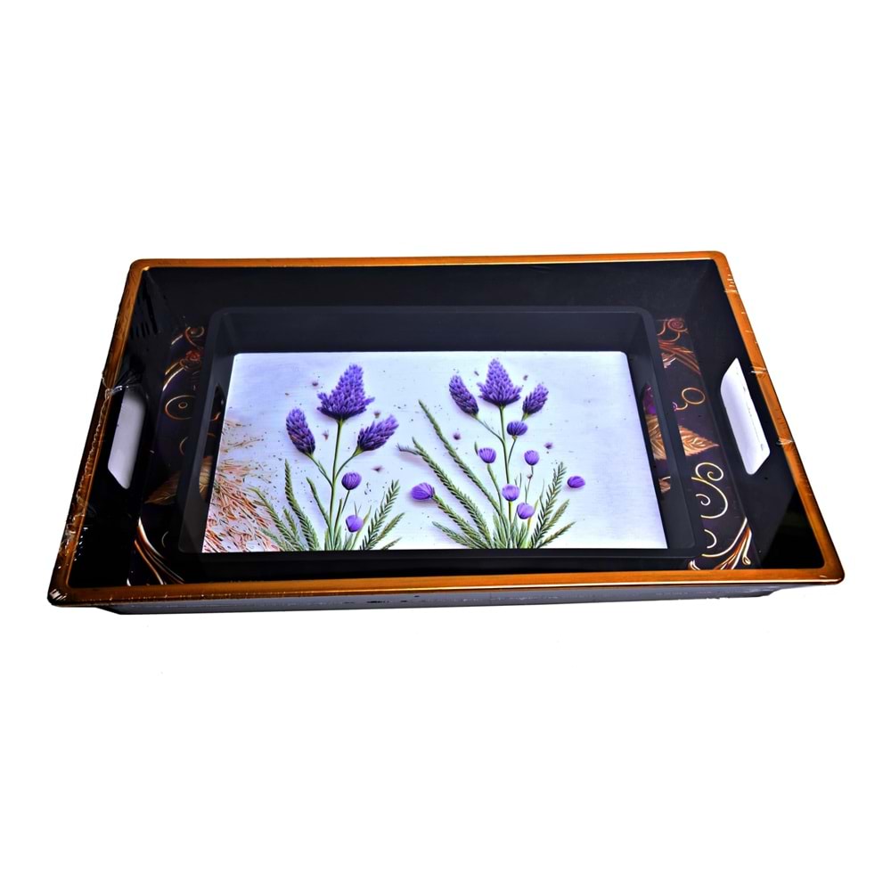 2 Lİ KARE SİYAH TEPSİ BÜYÜK BOY *18