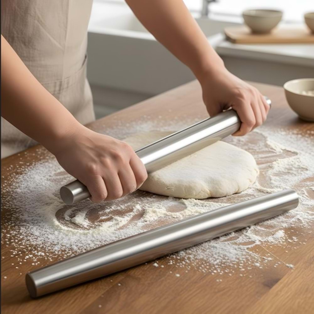 IVORY BÜYÜK BOY ÇELİK OKLAVA 120*