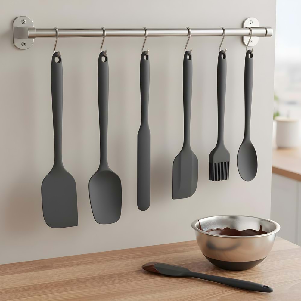 IVORY 6 PARÇA SİYAH RENK SİLİKON SET 65 Lİ KOLİ*