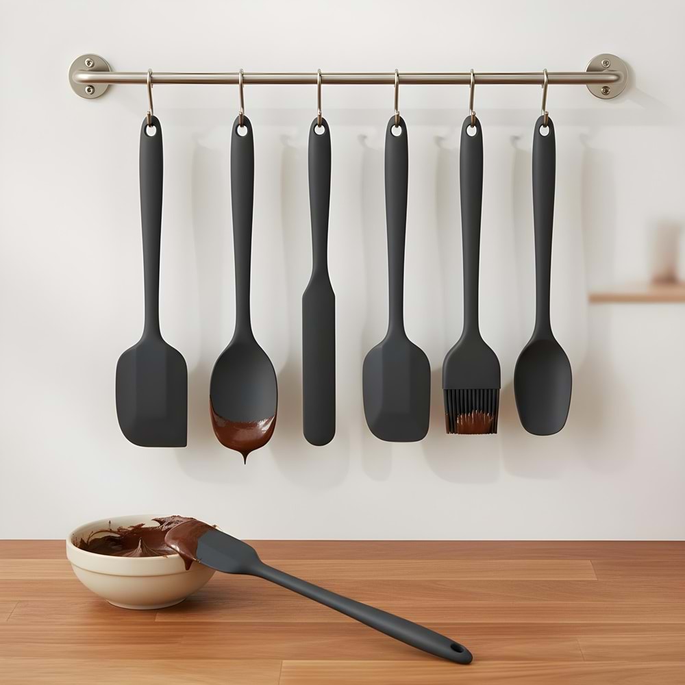 IVORY 6 PARÇA SİYAH RENK SİLİKON SET 65 Lİ KOLİ*