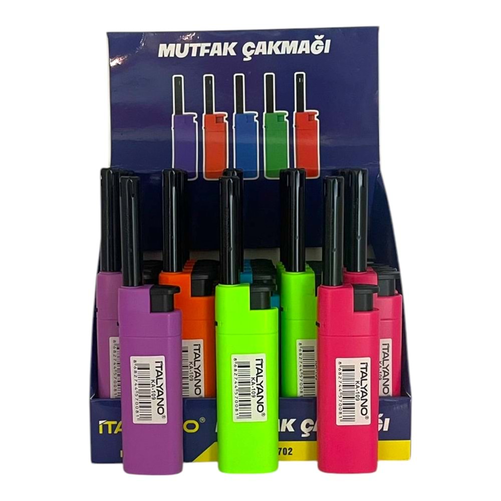 İTALYANO DÜZ RENKLİ MUTFAK ÇAKMAĞI KISA *25 / *500