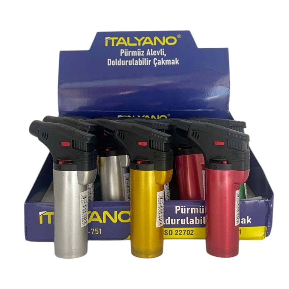 İTALYANO METALİK PÜRMÜZ TÜPLÜ ÇAKMAK *15 / *300