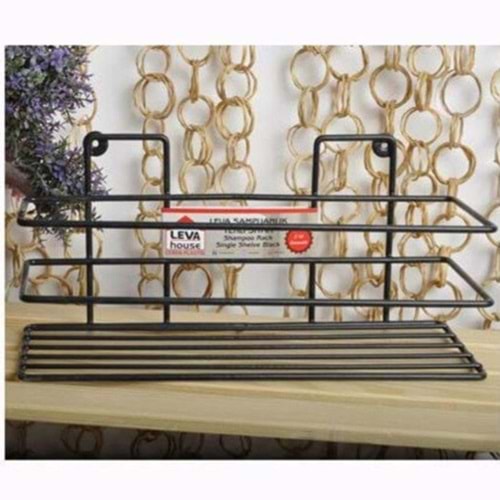 LV ŞAMPUANLIK TEKLİ SİYAH BANYO KÖŞESİ RAF